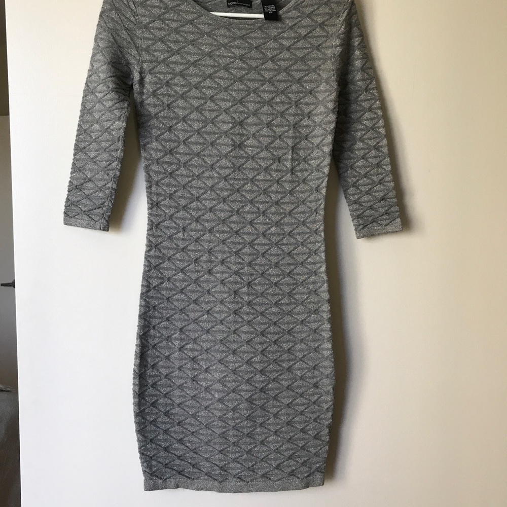 MODA International, silver, body con dress